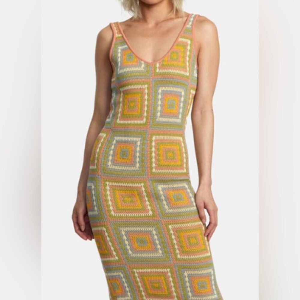 RVCA Granny Square Crochet Dress S